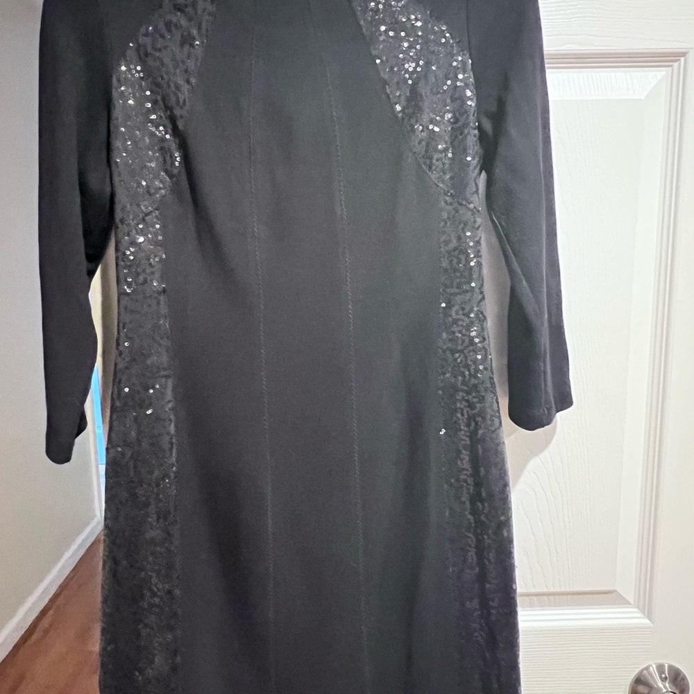 Boston Proper Black Sequin Long Sleeve Dress